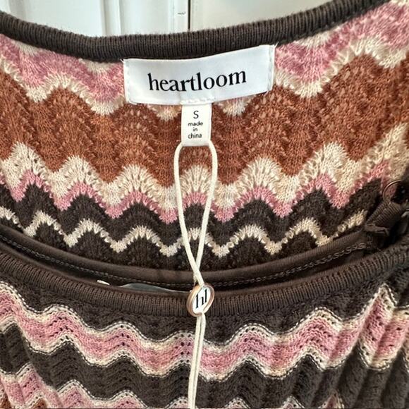 Heartloom Bennet Dress in Brown/Mauve Chevron Wave Size: Small - Picture 6 of 11